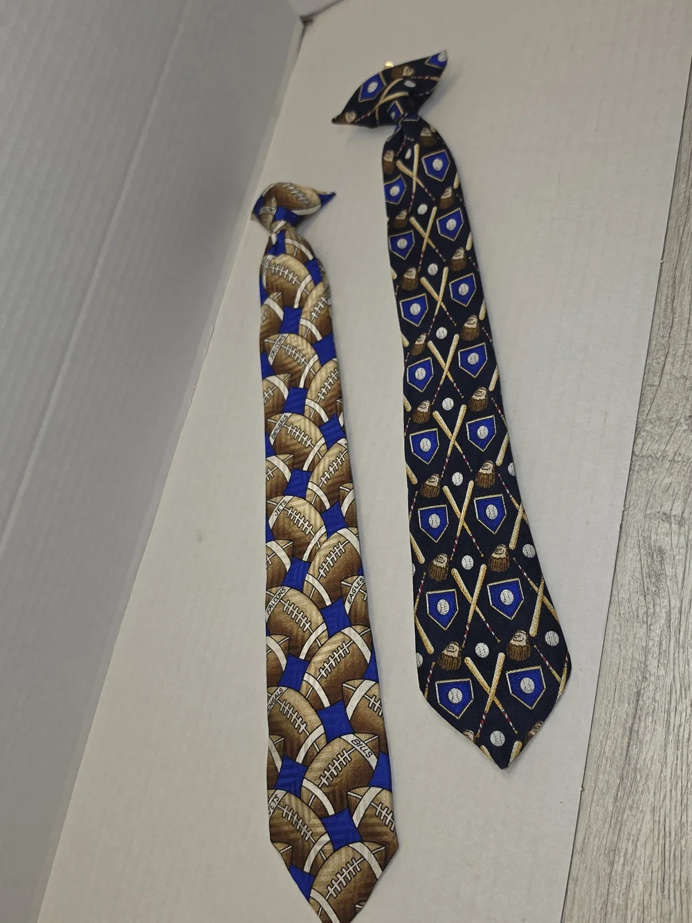 Class Club Clip On Tie Football And Baseball Themed Youth Boys 2 Pack C1